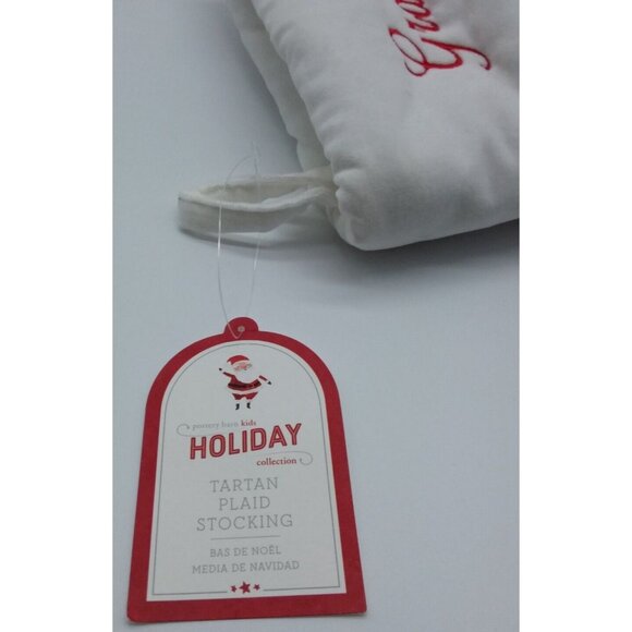 Pottery Barn Kids Graham Tartan Plaid Stocking Holiday Christmas Quilted Xmas - Picture 8 of 9